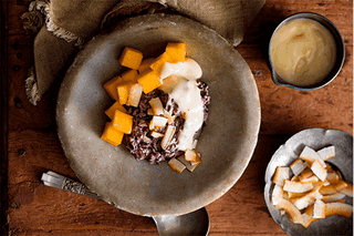 Photo of Poh's Black Rice with Mango & Salty Coconut Custard