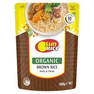 SunRice Microwave Organic Brown Rice Pouch