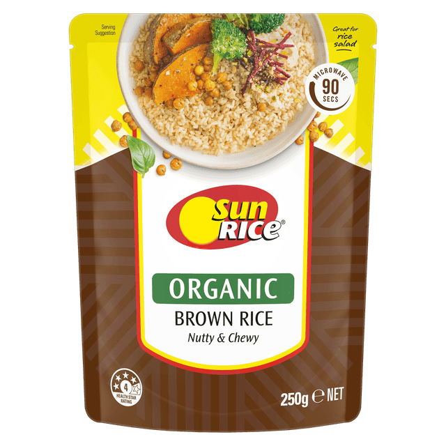 SunRice Microwave Organic Brown Rice Pouch image