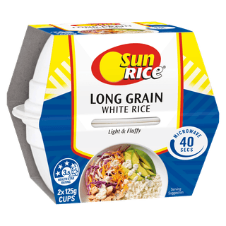 SunRice Microwave White Long Grain Rice Cups