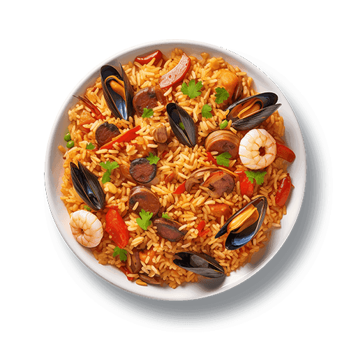 Paella macro photo