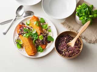 Photo of Hasselback Pumpkin with Black Rice Salad