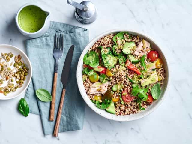 Photo of Brown Rice and Quinoa salad with tuna
