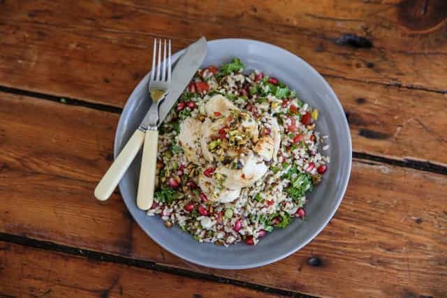 Photo of Brown rice & Quinoa Tabbouleh with Greek spiced Chicken