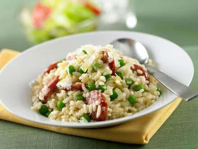 Photo of Green Pea & Chorizo Risotto