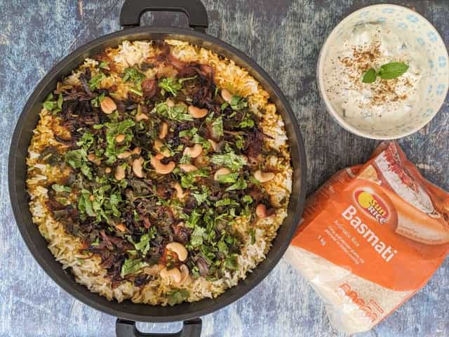 Photo of @themoderndesi.co’s Jackfruit Biryani