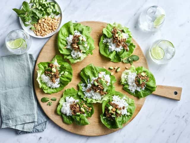 Photo of Rice & Satay Beef Lettuce Cups